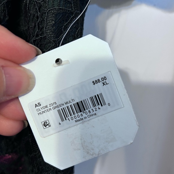 Altar’d State Clydie floral maxi dress with hunter green lace, size XL - Picture 5 of 10